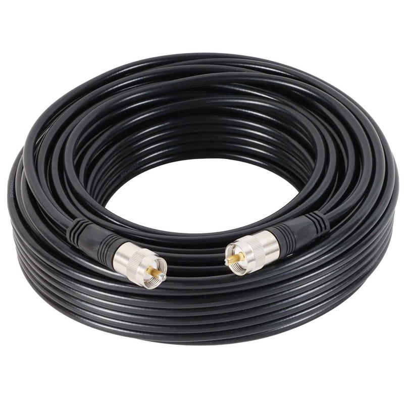 exgoofit RG8X Coaxial Cable 75FT (23m), CB Coax Cable, UHF PL259 Male to Male Coaxial Cable Connector for HAM Radio, Antenna Analyzer - Image 1